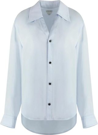 Bottega Veneta Dames, Blouses & Shirts, Blauw, Maat: 2XS Viscose