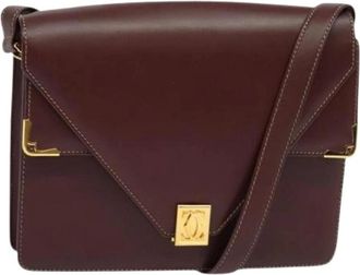 Cartier Pre-owned Cross Body Bags, female, Red, Size: ONE SIZE Pre-owned Leather Shoulder Bag