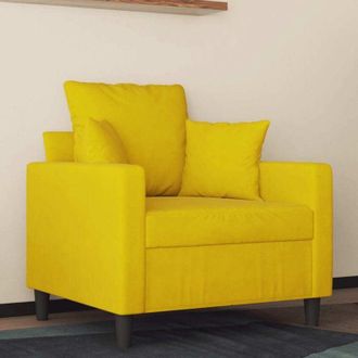 vidaXL Sill&oacute;n De Terciopelo Amarillo 60 Cm Vidaxl