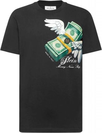 Philipp Plein Round Neck T-Shirt Money - Heren - T-shirts - Zwart - M - Katoen - Tops