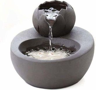 OEM Fontanella In Ceramica Con Fiore Di Loto Verticale E Filtro Automatico, Ideale Per Gatti E Altri Animali Domestici - Nera