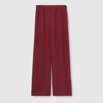 Gucci Silk Cr&ecirc;pe De Chine Pants, Bordeaux, Ready-to-wear