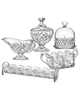Godinger Dublin Crystal 5Pc Host & Server Set
