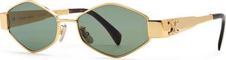 Celine Triomphe Hexagonal-frame Sunglasses - Gold - One Size