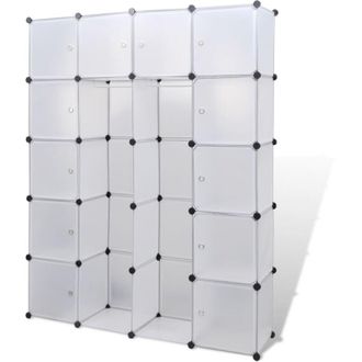 vidaXL Vidaxl - Armario Modular Con 14 Compartimentos Blanco 37x146x180,5 Cm