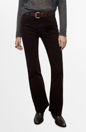 Mango Flare Velvet Jeans in Chocolate at Nordstrom, Size 10
