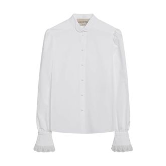 Valentino Garavani Shirts, female, White, Size: 2XS Camicia Ricamo