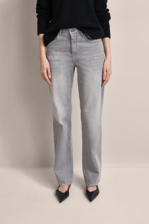 Bugatti 5-Pocket-Jeans BUGATTI, Damen, Gr. 38, Normalgr&ouml;ssen, grau (dunkelgrau), 98% Baumwolle, 2% Elasthan, Jeans 5-Pocket-Jeans, mit geradem Beinverlauf