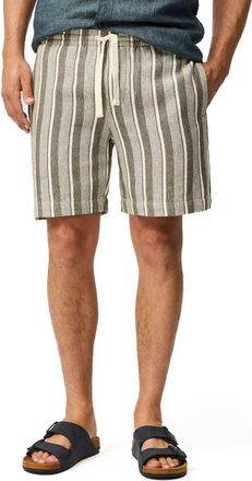 Rodd & Gunn The Laurels Stripe Cotton Blend Drawstring Shorts in Sage at Nordstrom, Size Xxx-Large