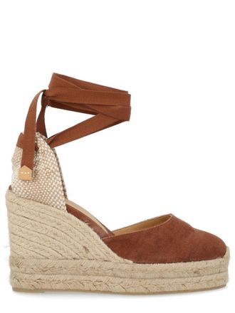 Castaner Brown Solid Ankle-strap Wedges