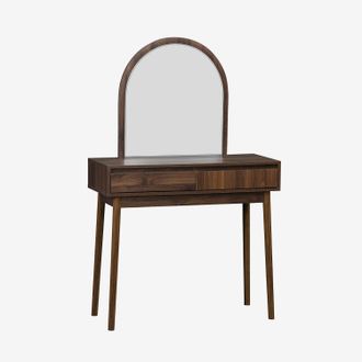 Sweeek Toeletta Trucco Decorata In Legno Con Specchio E 2 Cassetti, 90cm