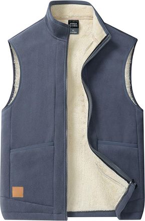 Generic Mens Fleece Jackets Full Zip Lightweight Gilet For Men Uk Thickened Thermal Sleeveless Gilet For Autumn And Winter Comfortable Casual Outdoor Gilets S