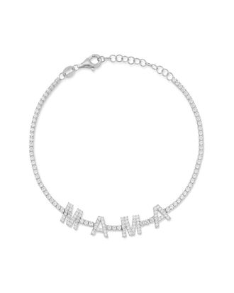 Sphera Milano Silver Cz Mama Tennis Bracelet