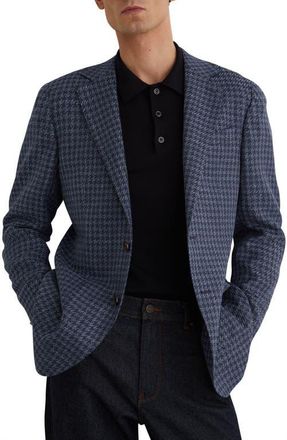 Reiss Romana Houndstooth Check Sport Coat in Navy at Nordstrom, Size 38