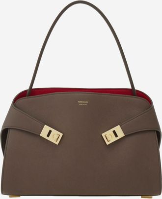 Ferragamo Brown Hug Small Shoulder Bag