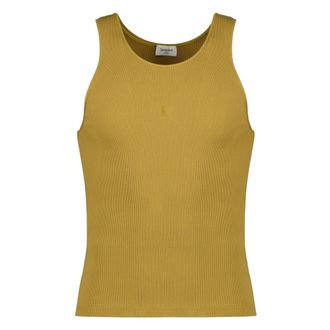 Saint Laurent Cassandre Tank Top - male - Saint Laurent - Sleeveless Tops - Yellow - M - Tops