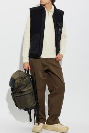 Moncler Trousers With Logo Patch, Mens, Brown