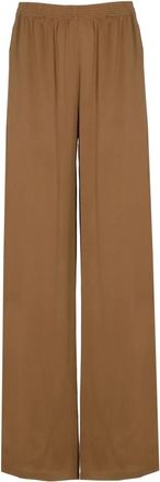 Fabiana Filippi Wijde Viscose Broek - Dames - Wijde Broeken - Bruin - S - Broeken
