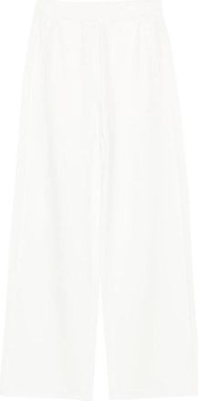 Emporio Armani Wijde Pijpen Cropped Broek - Dames - Wijde Broeken - Wit - XL - Broeken