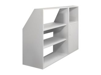 Vente-Unique Armario inclinado para techo abuhardillado de 1 puerta, 2 estantes y 1 estante - Blanco - ADEZIO