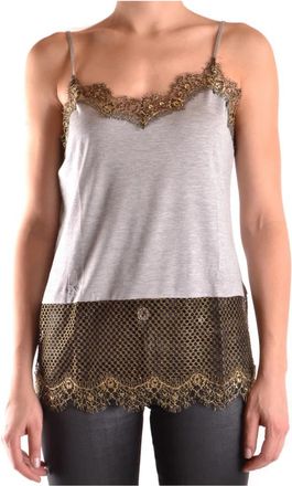 Pinko Mouwloze Top - Dames - Tops zonder mouwen - Grijs - S - Katoen - Tops