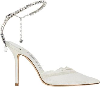 Jimmy Choo London D&eacute;collet&eacute; Saeda 100 in pizzo - - Shoes - Donna - Bianco - 40 EU