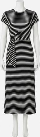 Spanx Tie Waist Maxi Dress In Very Black Stripe