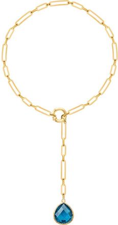 Gabi Rielle Blue Quartz Lariat Necklace in Gold at Nordstrom Rack