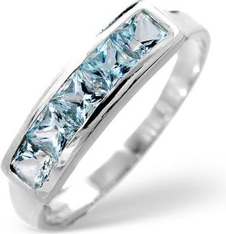 The Diamond Store Sky Blue Topaz 0.90CT 9K White Gold Ring