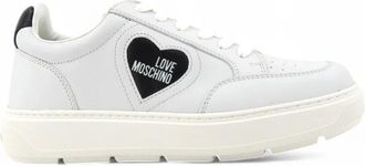 Love Moschino Schoenen, Dames, Wit, 38 EU, Leer, Bold Love Sneaker