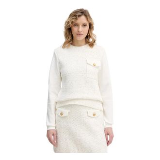Karl Lagerfeld Truien & Vesten, Dames, Beige, S, Leer, Boucl&eacute; Sweatshirt