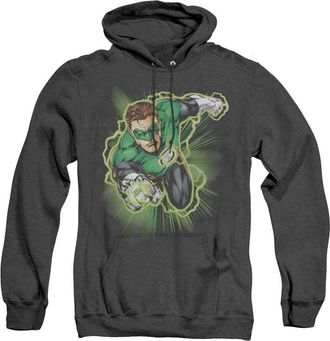 Gildan Justice League of America Green Lantern Energy Adult Heather Hoodie / Hooded Sweatshirt