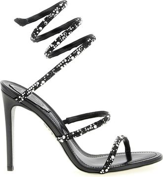 Rene Caovilla BlackWhite Embellished Cleo Heels