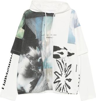 OAMC collage-print hoodie - White