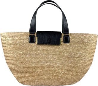 Jimmy Choo London Raffia Leather Handbag (Pre-Owned)