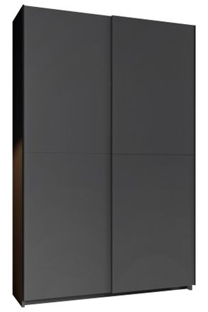 Boxxx Schwebetürenschrank, Graphitfarben, Metall, 6 Fächer, 125x196x38 cm, Blauer Engel, BQ - Bündnis für Qualität, Made in Germany