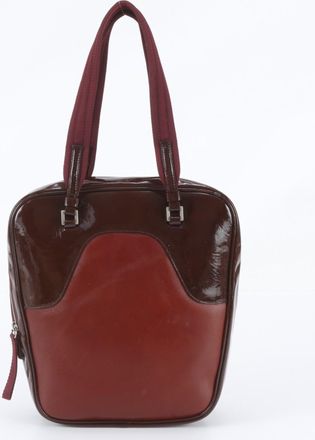 Prada Red Color Wine Leather Handbag Shoulder Bag Tote Bag (Pre-Owned)