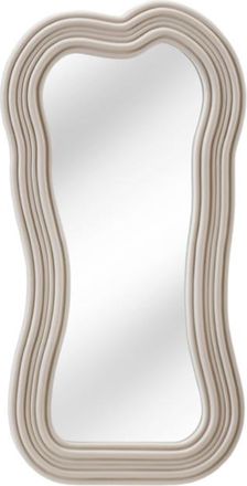 Global Interiors Asymmetrischer Design Wandspiegel Alice 100 x 52 cm, Pastell Greige