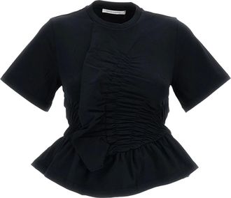 Cecilie Bahnsen Tops, Dames, Zwart, M, Katoen, Ace T-shirt