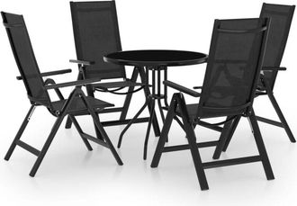 vidaXL 5 Piece Bistro Set Black and Anthracite vidaXL