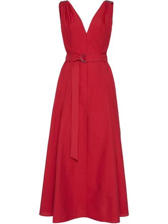 Brunello Cucinelli poplin midi dress - Red