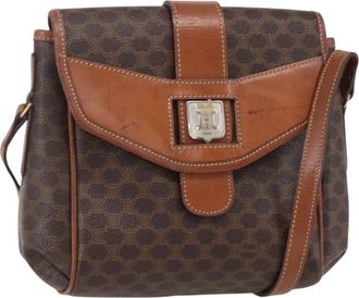 Celine Vintage Macadam Canvas Brown Canvas Backpack Bag (Pre-Owned)