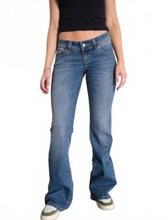 Abrand 00 Super Low Kick Petra Jeans In Mid Vintage Indigo