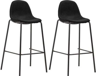 vidaXL vidaXL Sedie da Bar 2 pz Nere in Tessuto