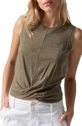 Sanctuary Twisted Cotton Blend Slub Jersey Tank in Burnt Olive at Nordstrom Rack, Size X-Large