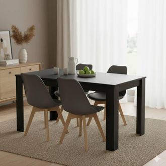 Kosy Koala Dining Table Set with 4 Chairs Modern Dining Furniture in Charcoal
