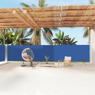Berkfield Home Retractable Side Awning Blue 160x1200 cm