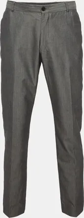Emporio Armani Grey Gabardine Regular Fit Pants