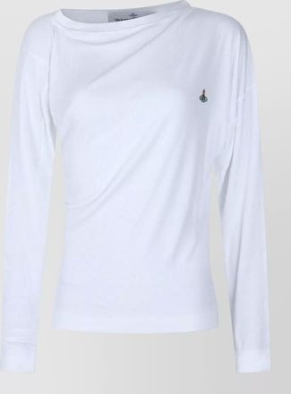 Vivienne Westwood ribbed asymmetric long-sleeve boat neck top