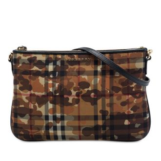 Burberry Pre-owned Burberry Haymarket Check Coated Canvas Camouflage Peyton Crossbody Ladies ANPY83H67YE5MYCX